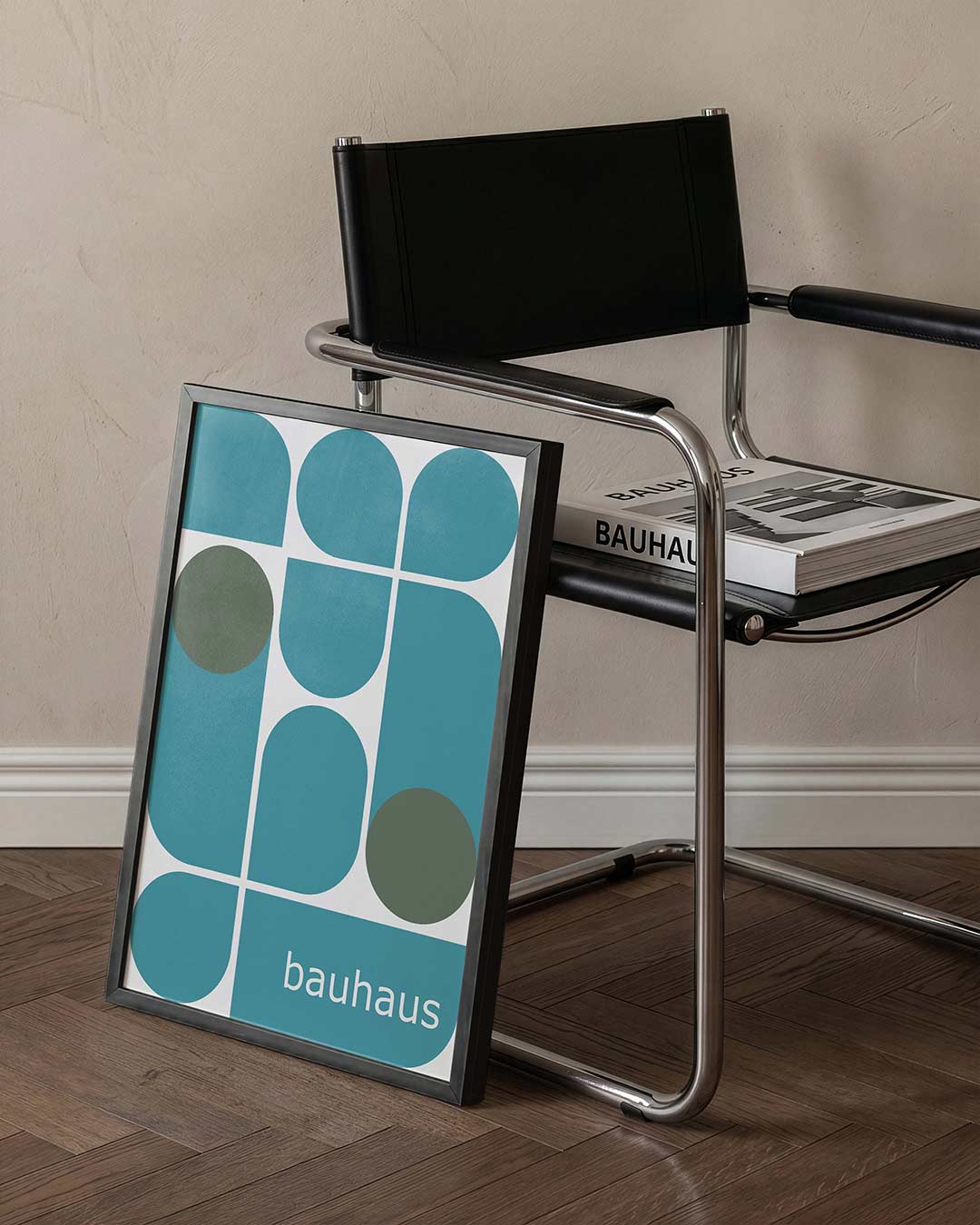 Vorm en balans – staande Bauhaus poster voor aan de muur