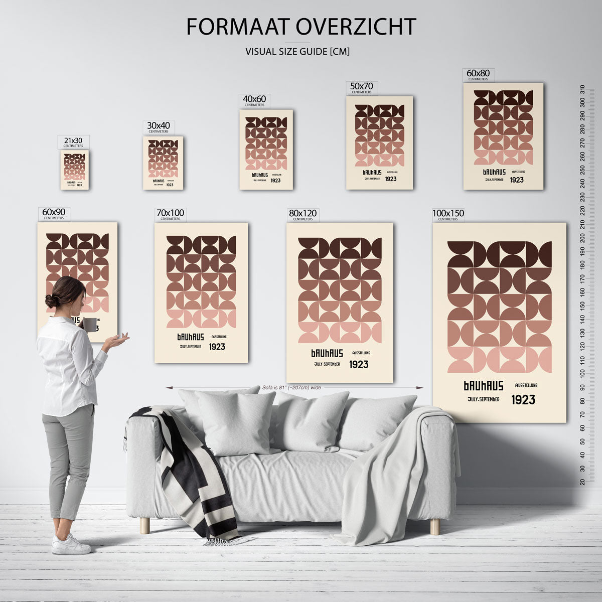 Vormritme en balans – geometrische poster in Bauhaus-stijl van WallArtistic