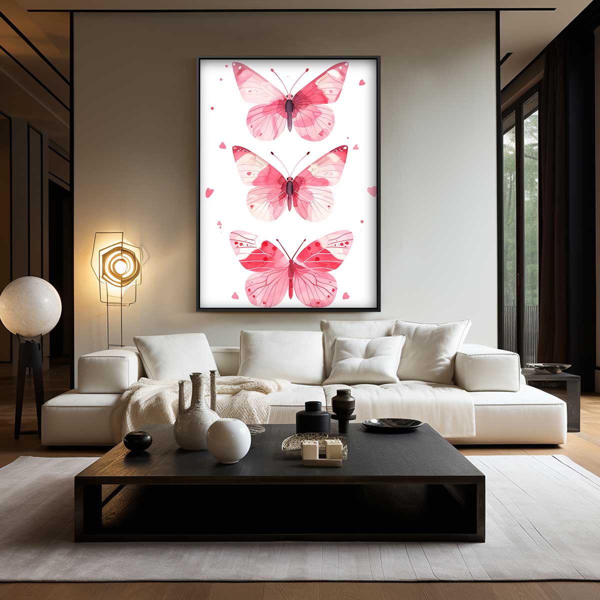 Vlinder Liefde – canvas wanddecoratie in portret formaat