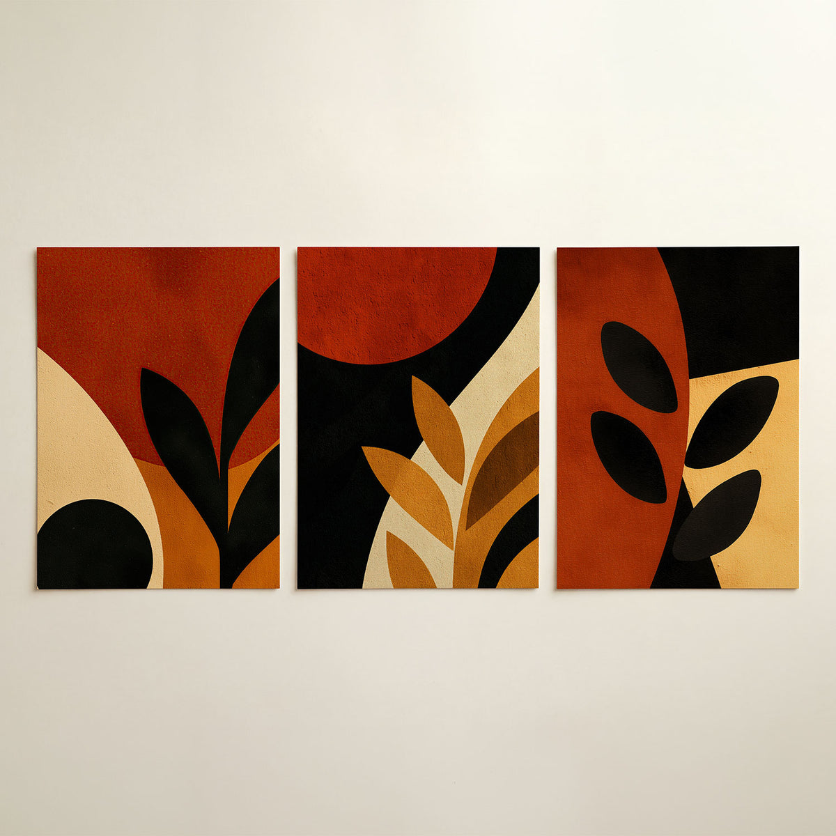 Vormen en vlakken driedelige posterset in tweede interieur