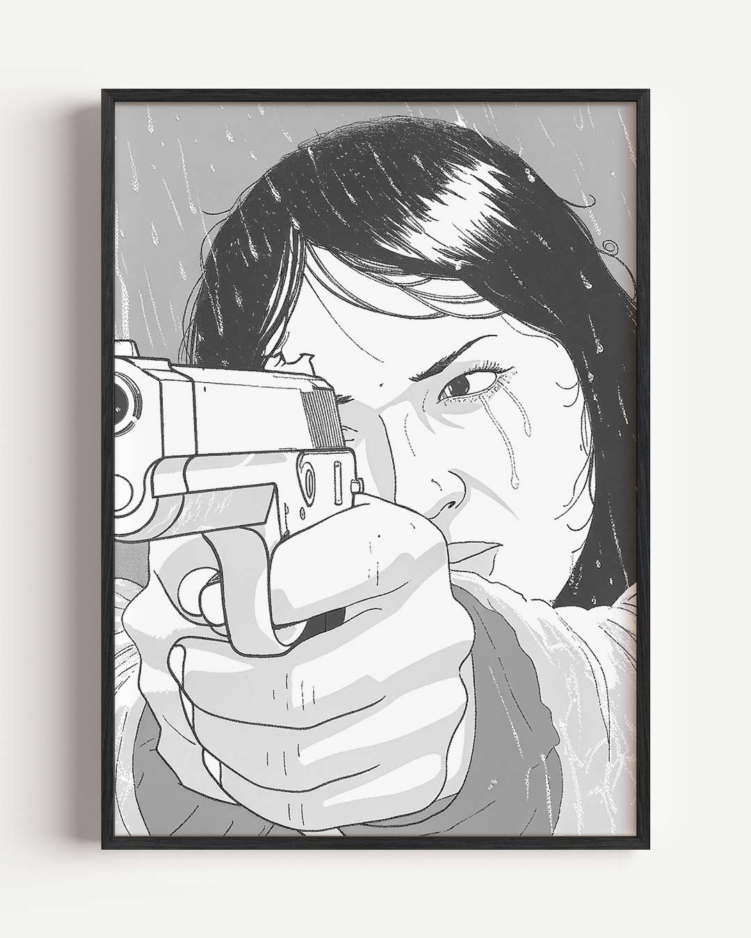 Stoere Vrouw in Actie – zomer portret poster als wanddecoratie