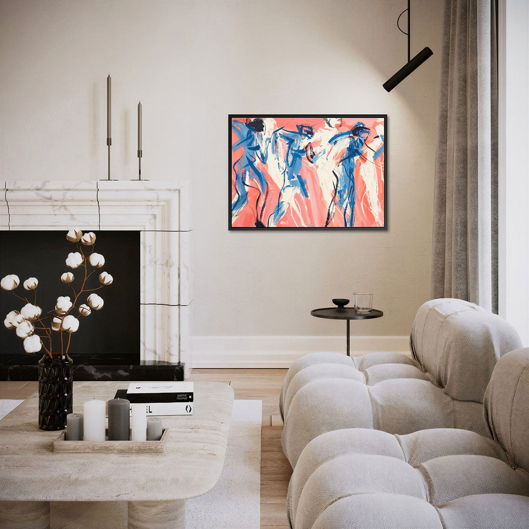 Dynamische figuren – liggende wanddecoratie