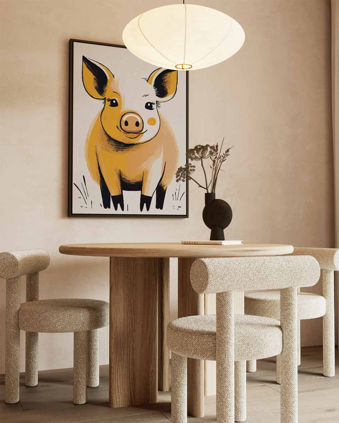 Vrolijk Varkentje – staand kunstwerk voor modern interieur