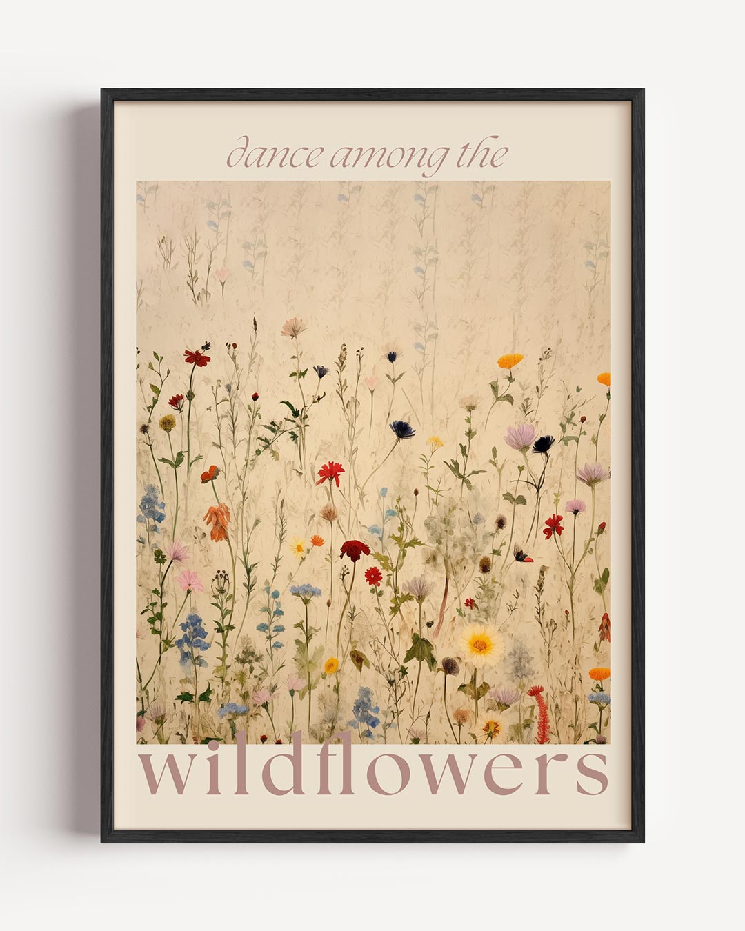 Veldbloemen Dansposter – typografie portret poster als wanddecoratie