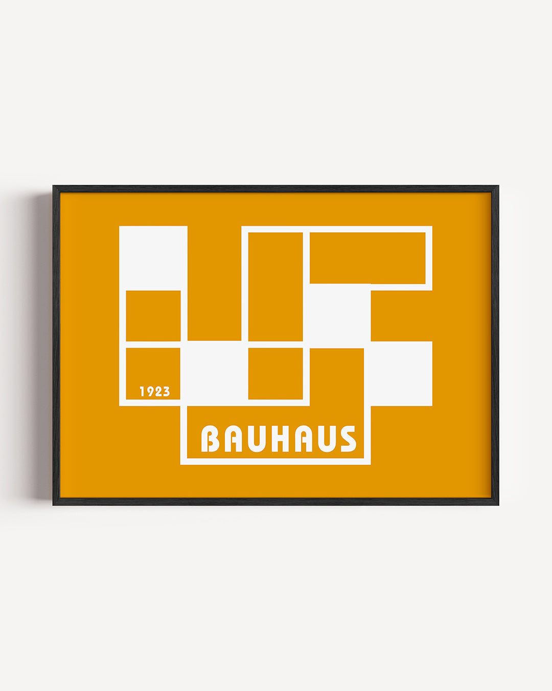 Vorm en kleurvlakken – liggende Bauhaus poster als wanddecoratie