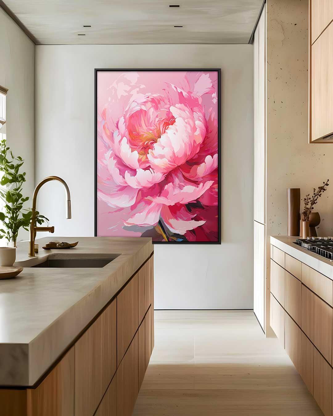 Stralende Bloem Fantasie – plexiglas wanddecoratie in portret formaat