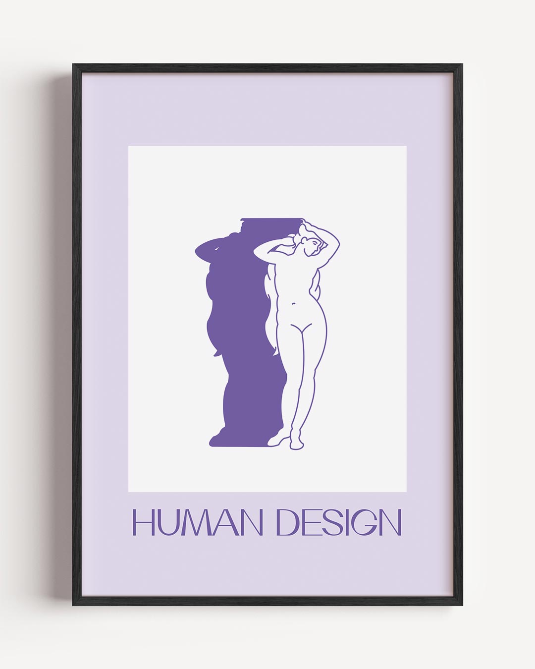 Elegant Vrouwelijk Silhouet – mindfulness portret poster als wanddecoratie