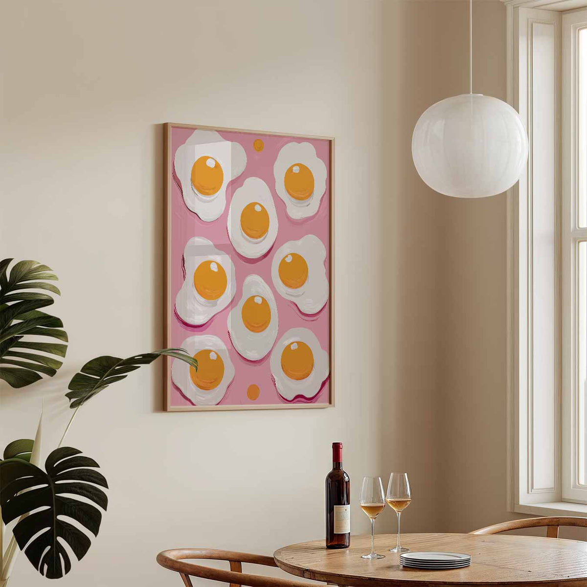 Vrolijke Eieren Wandkunst – keukenposter in staand formaat