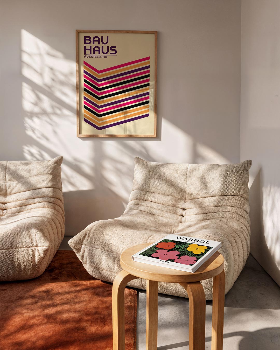 Lijnen en vlakkenspel – geometrische Bauhaus poster in staand formaat