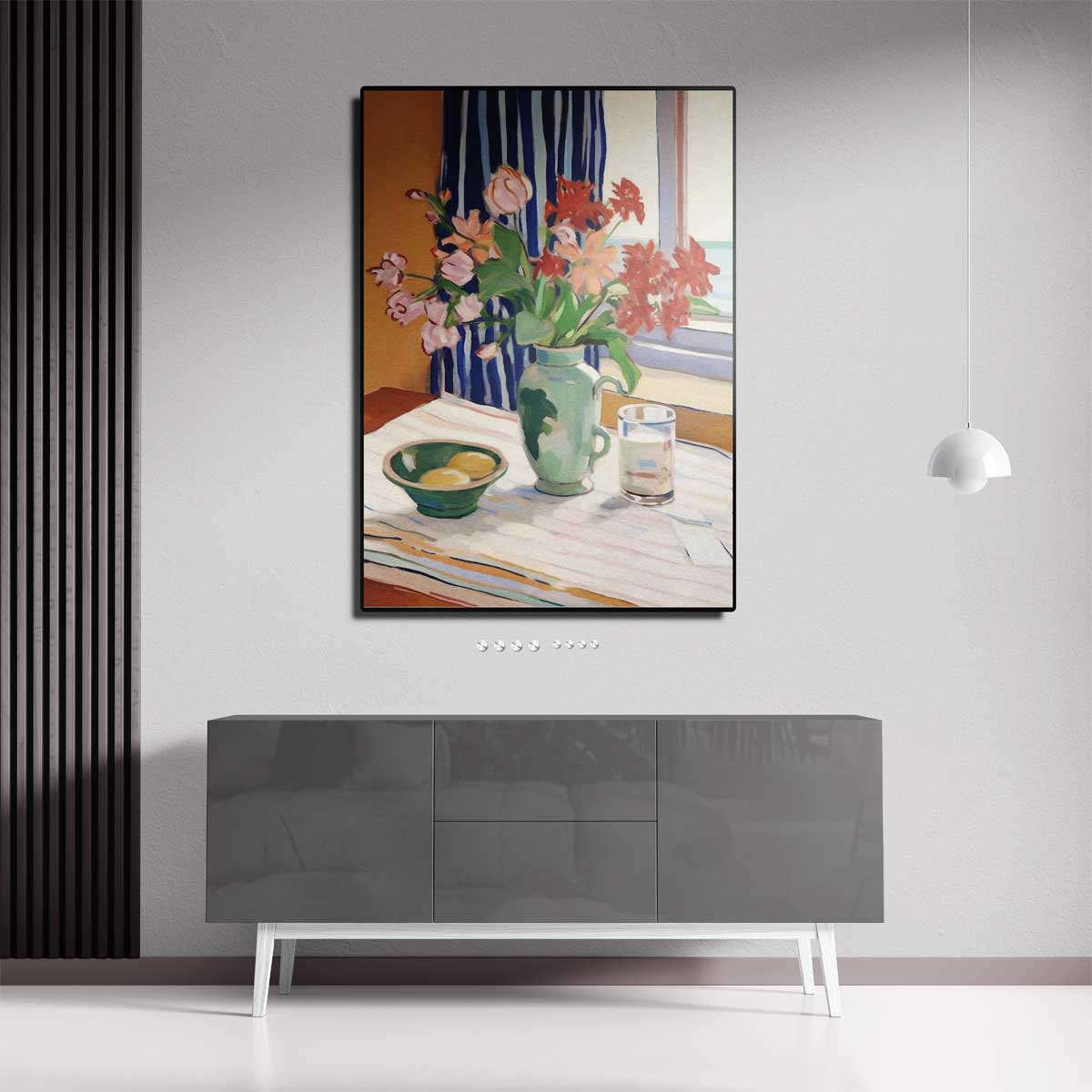 Tijdloze Bloemsymfonie – canvas wanddecoratie in portret formaat