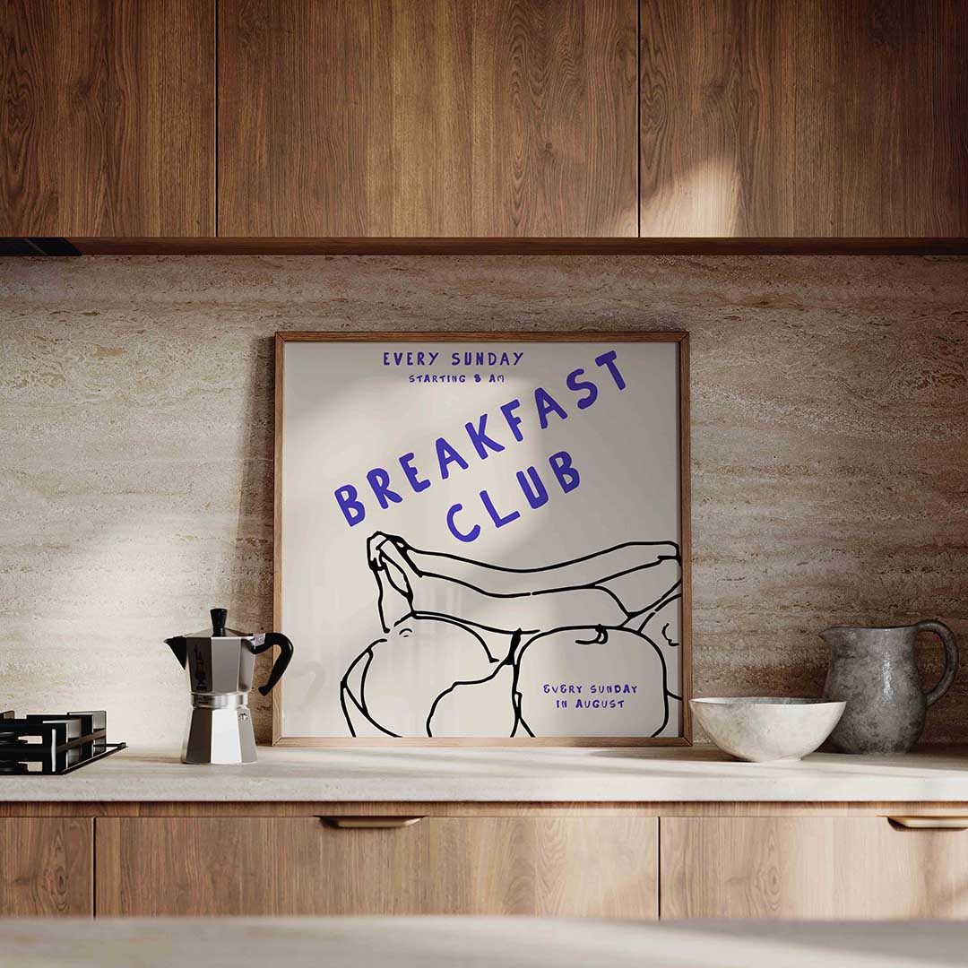 Breakfast club – culinaire wandkunst als vierkante poster