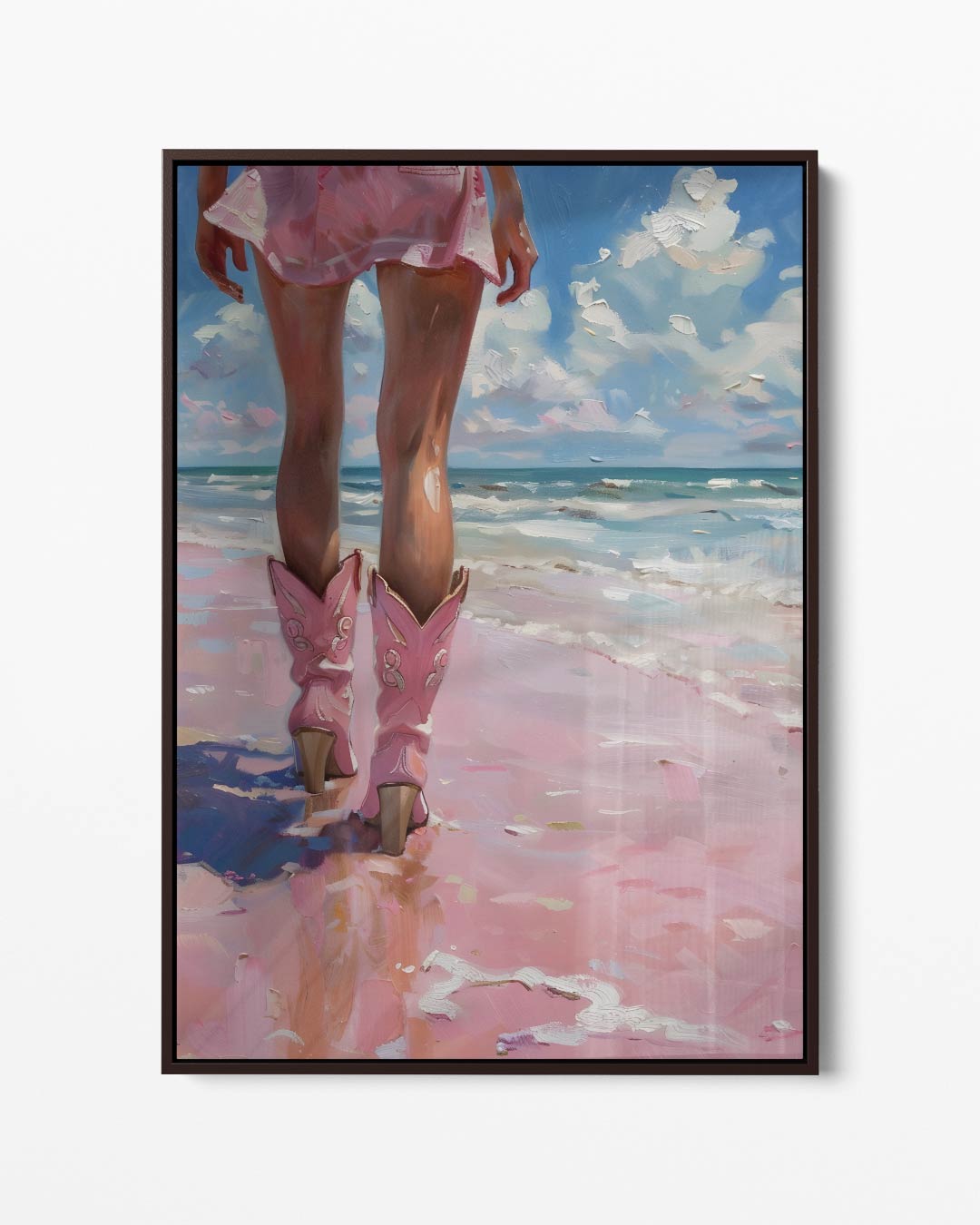 Wandeling op het Strand – portret kunstwerk als wanddecoratie