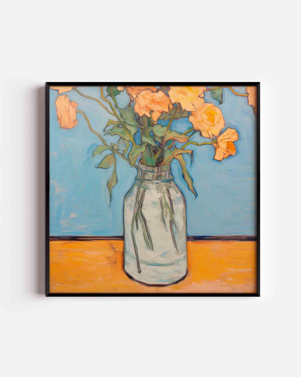Bloemen in vaas – kleurrijke illustratie poster als wanddecoratie