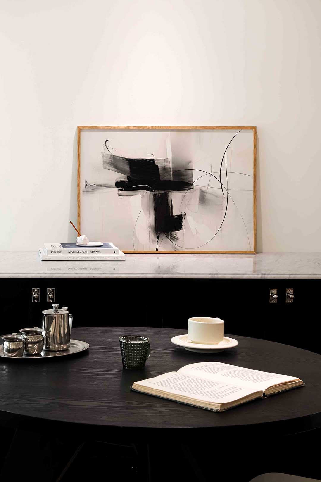 Abstracte zwart wit – abstracte poster in liggend formaat