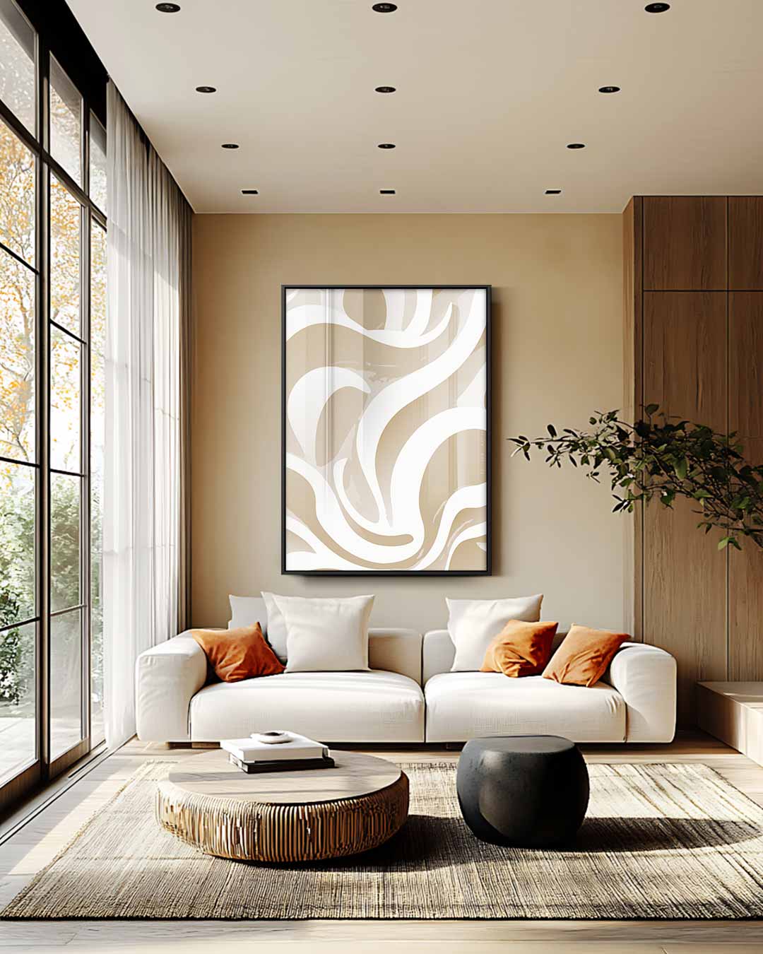 Golvend Droomlandschap – staande wandkunst voor woonkamer of interieur