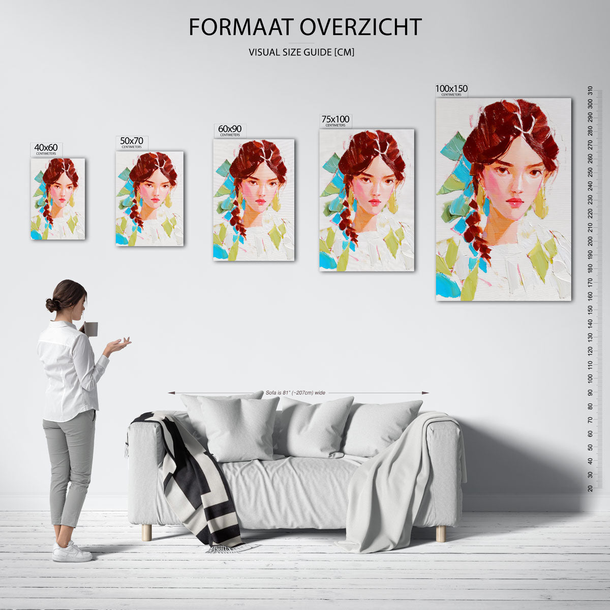 Portretstudie – Editie 2 – moderne staande wandkunst