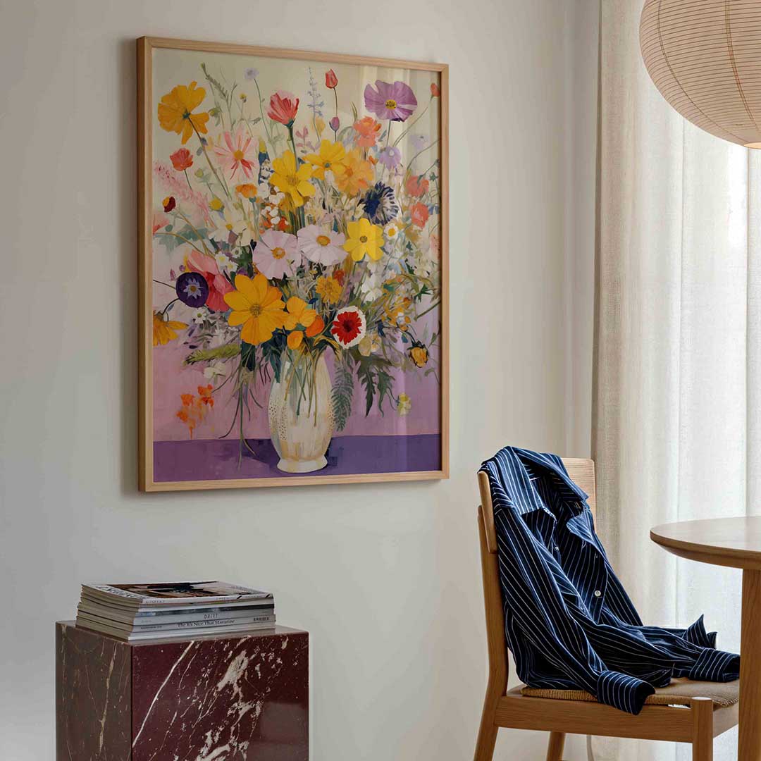 Bloemen in vaas – bloemen poster in staand formaat