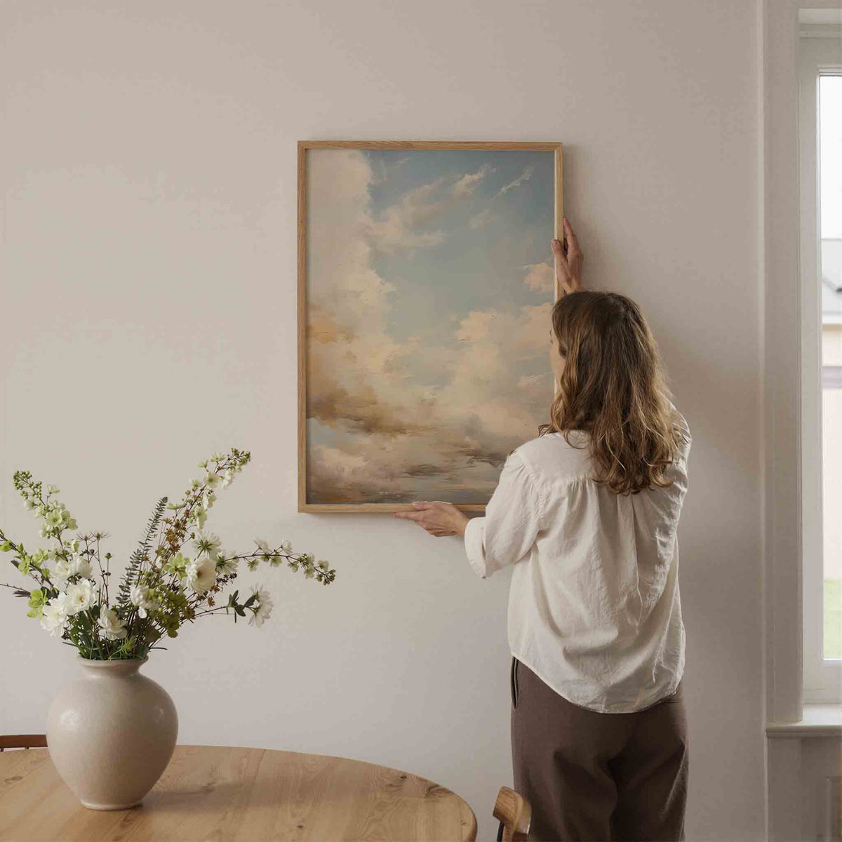 Lucht en wolken – botanische wandkunst als portret poster