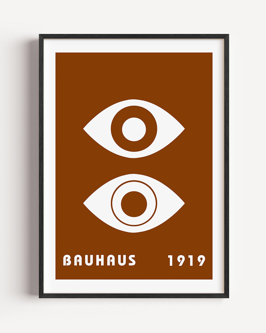 Oogvormen en tekst – staande Bauhaus poster als wanddecoratie