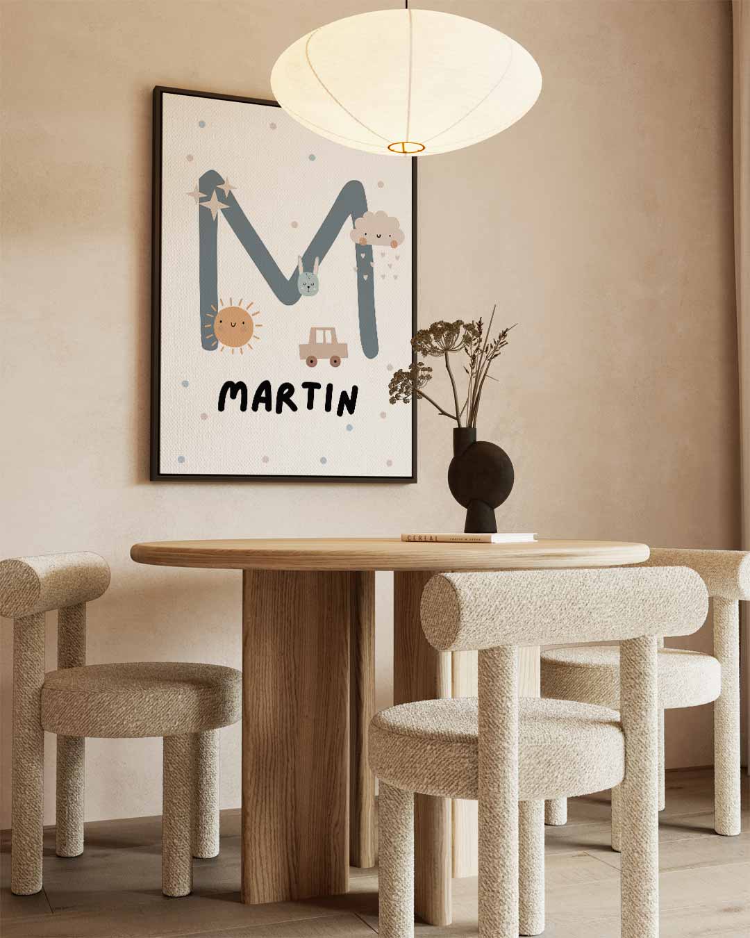 Kinderkamer Poster Met Naam – staand kunstwerk voor modern interieur