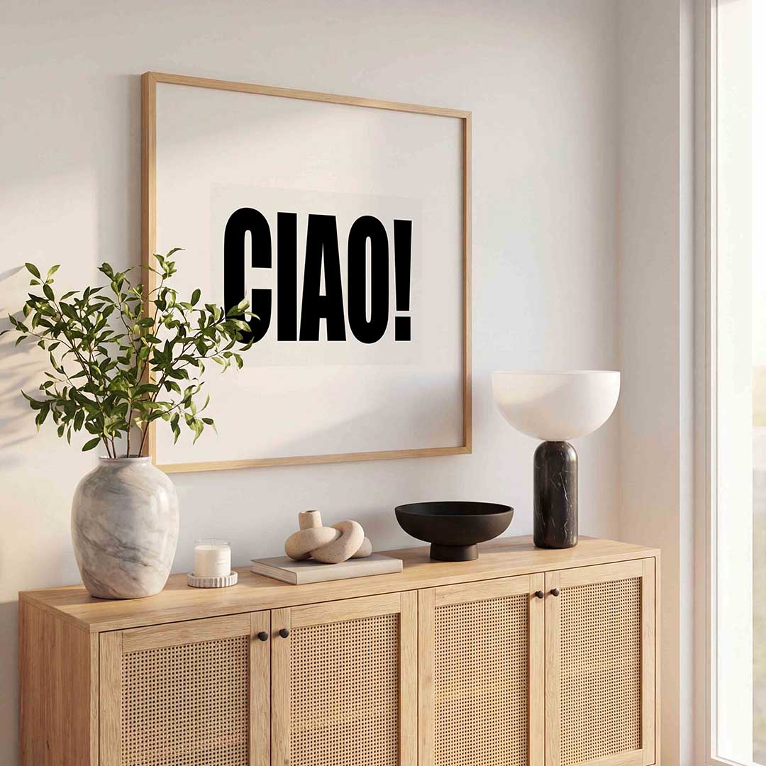 Ciao – illustratie poster in vierkant formaat