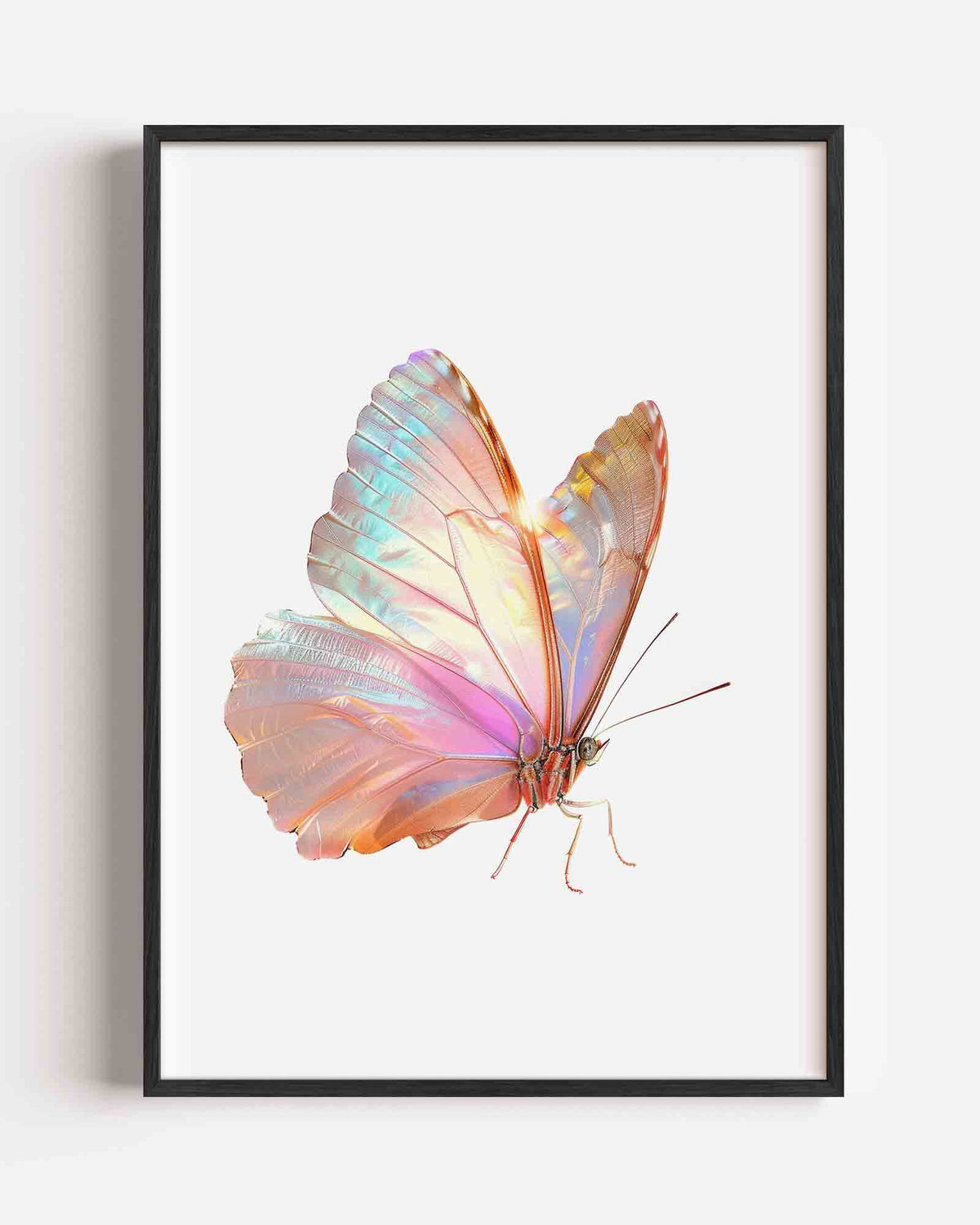 Vlinder met iriserende vleugels – kleurrijke abstracte portret poster als wanddecoratie
