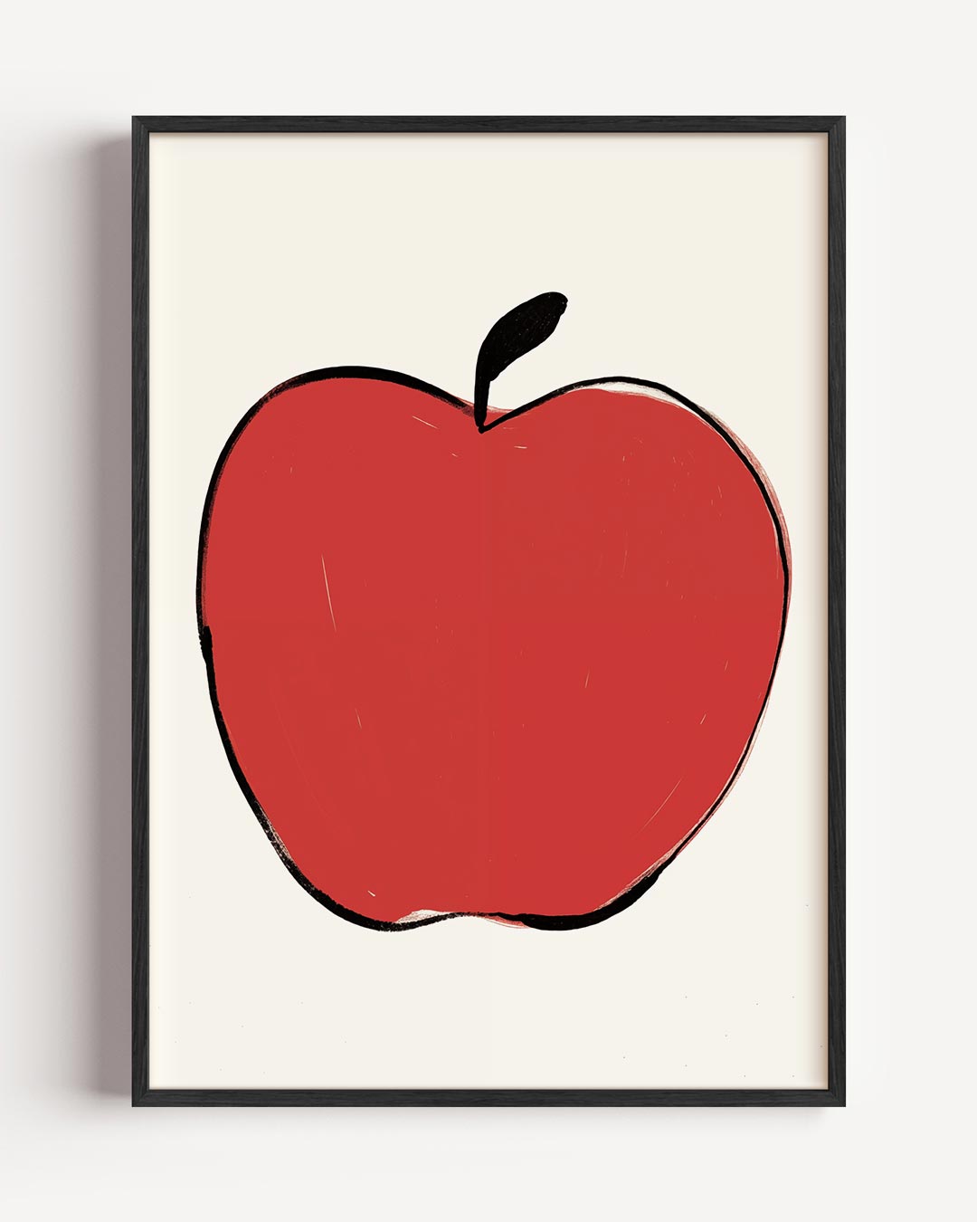Minimalistische Rode Appel – zomer portret poster als wanddecoratie