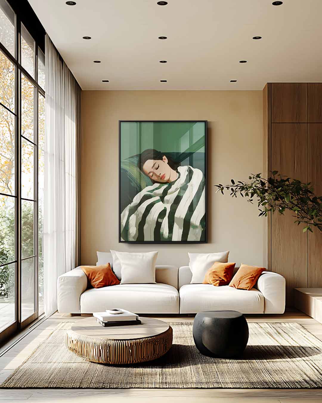 Sereen Slapend – staande wandkunst voor woonkamer of interieur