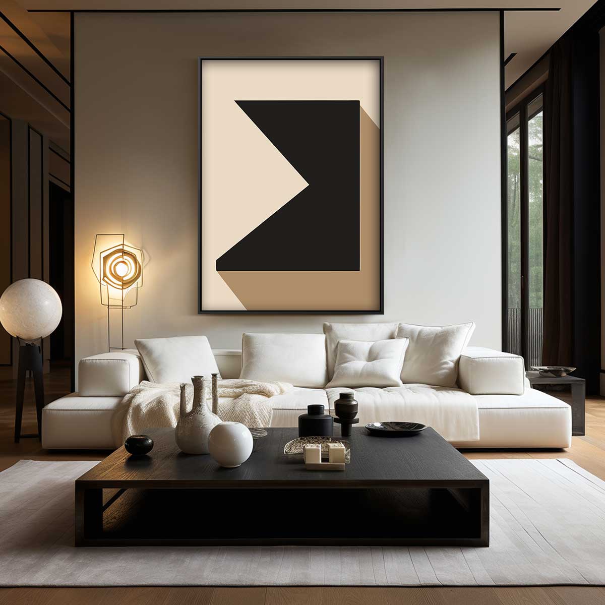 Geometrische Schaduw – modern portret kunstwerk van WallArtistic