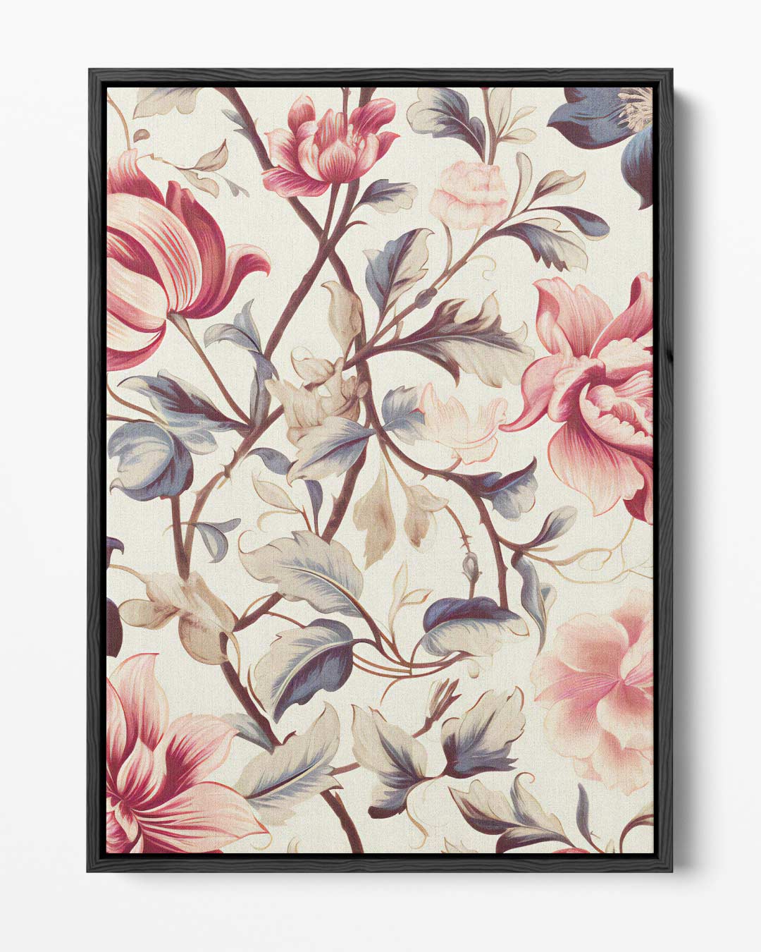 Romantisch Bloemenpatroon – portret kunstwerk als wanddecoratie