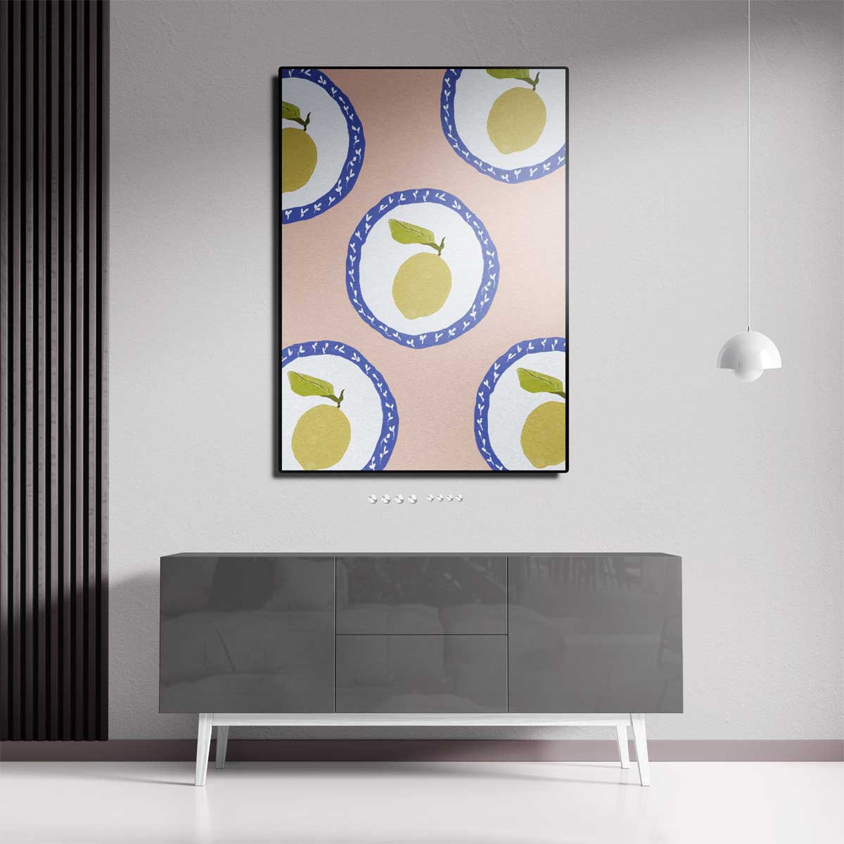 Zomerse Citroenen op Bord – canvas kunstwerk als wanddecoratie