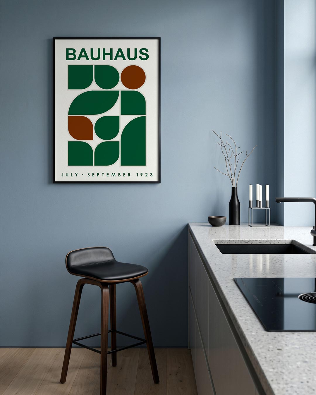  – geometrische Bauhaus poster in staand formaat
