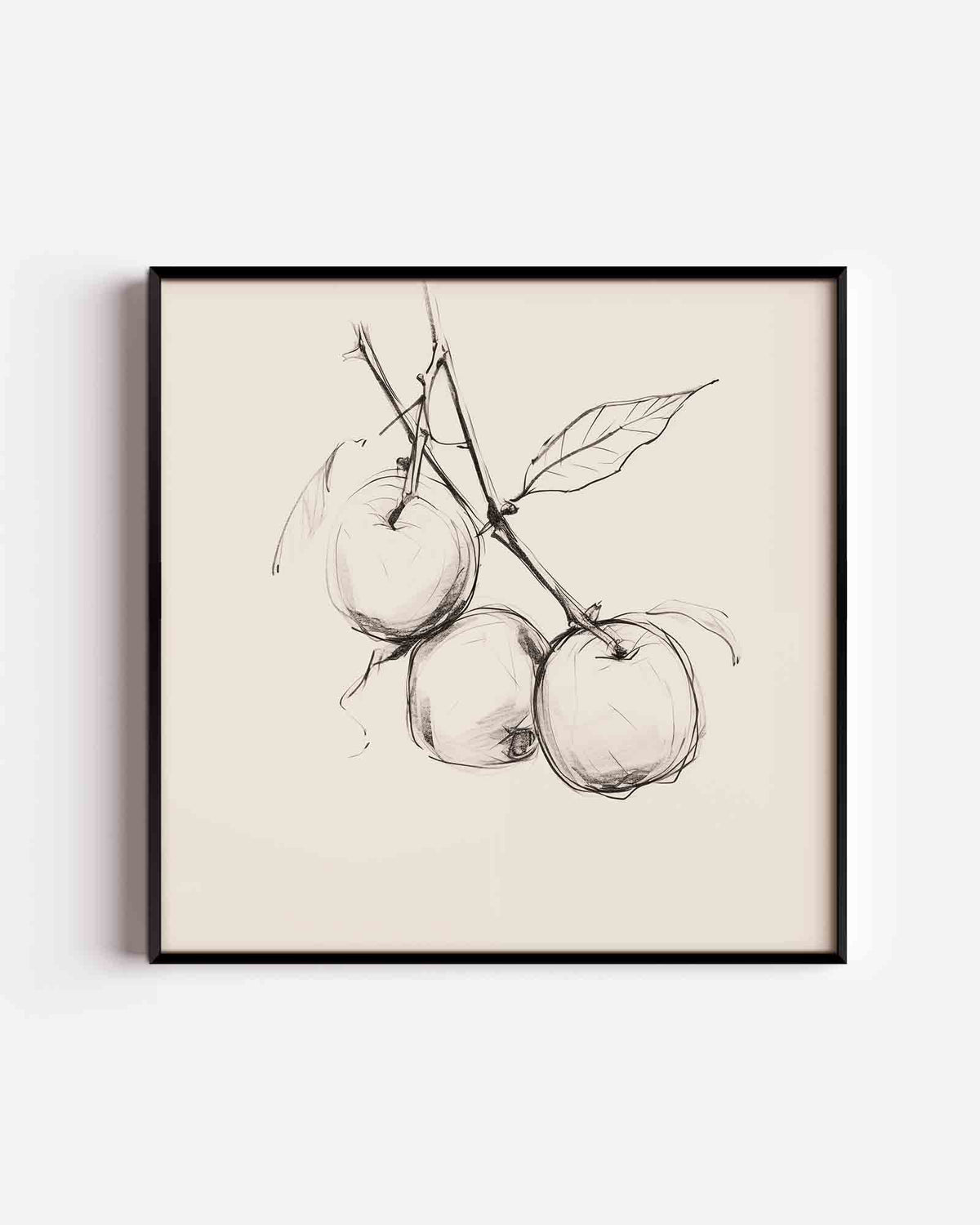 Appel schets – vierkante poster met kleur en vormen als wanddecoratie