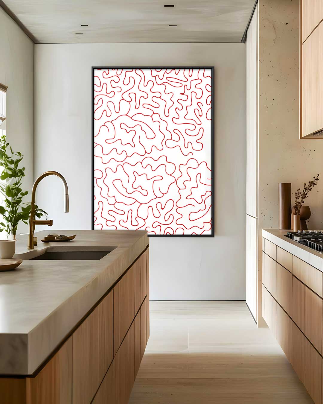 Dansende Lijnen – dibond wanddecoratie in staand formaat