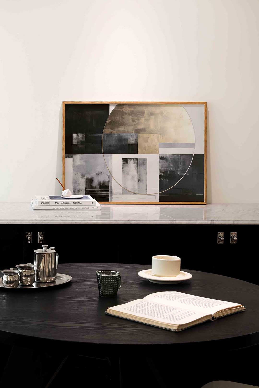 Abstracte vormen – abstracte poster in liggend formaat
