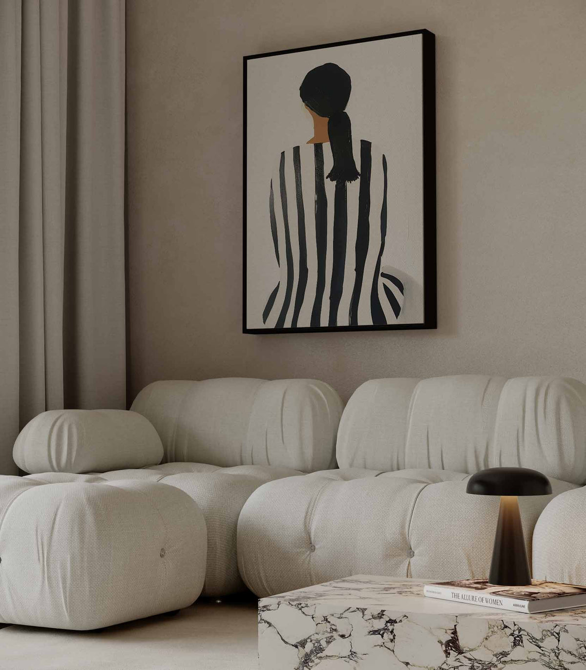 Strepen en Stille – canvas wanddecoratie in portret formaat