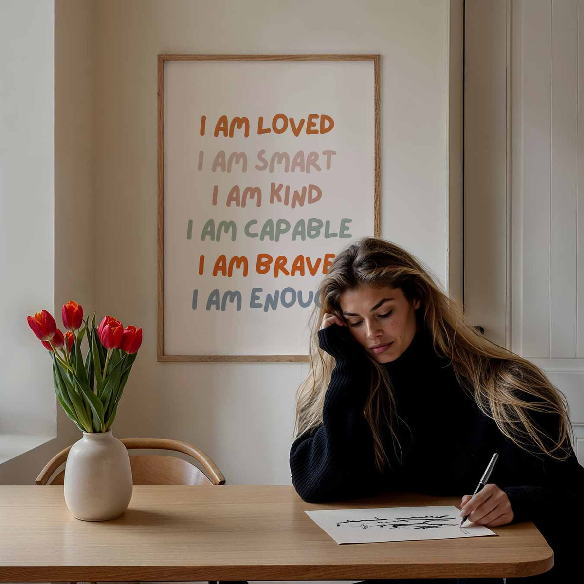 Inspirerende Dagelijkse Mantra – staande muurposter voor de kinderkamer