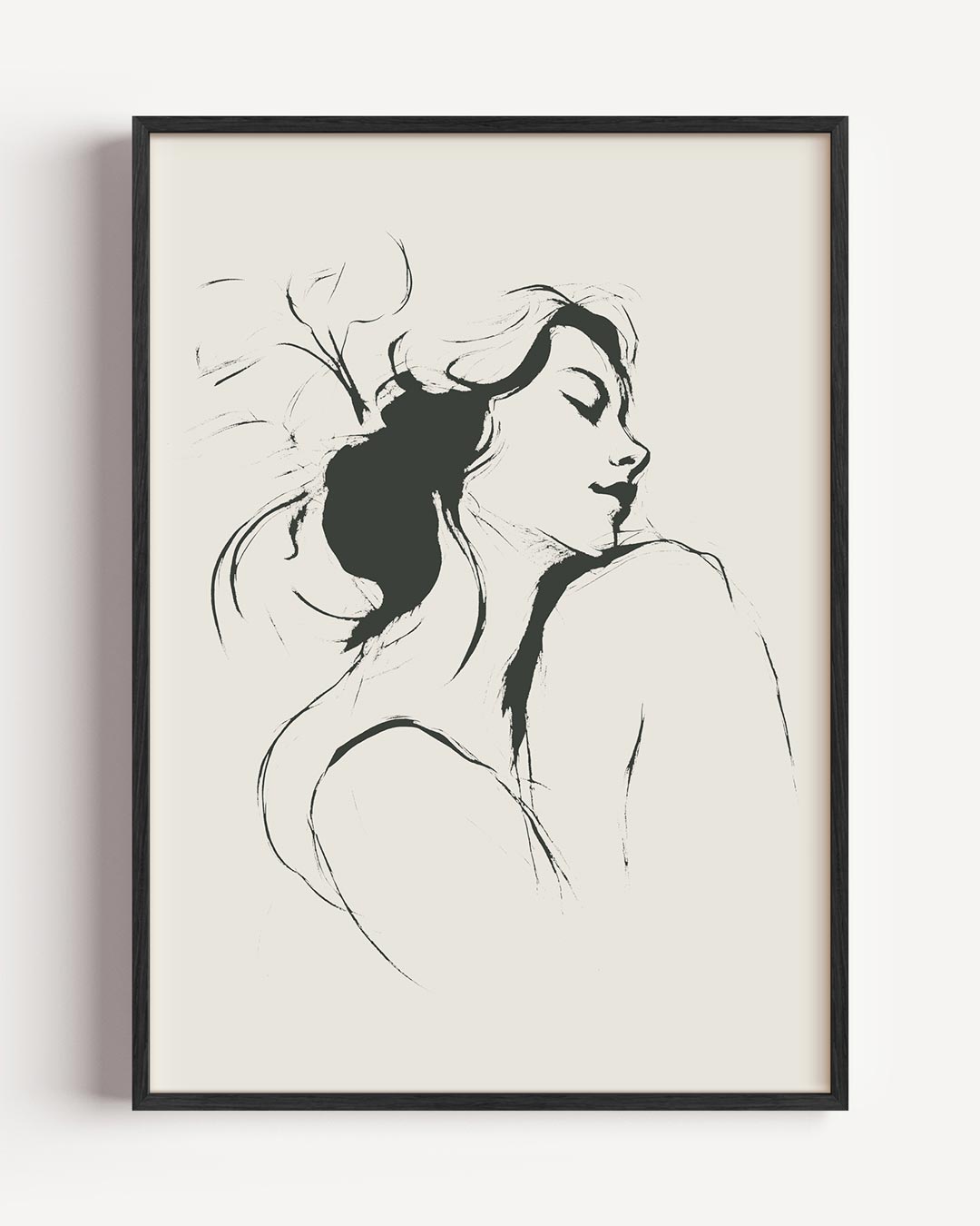 Elegante Vrouwelijke Schets – vrouwelijk portret poster als wanddecoratie