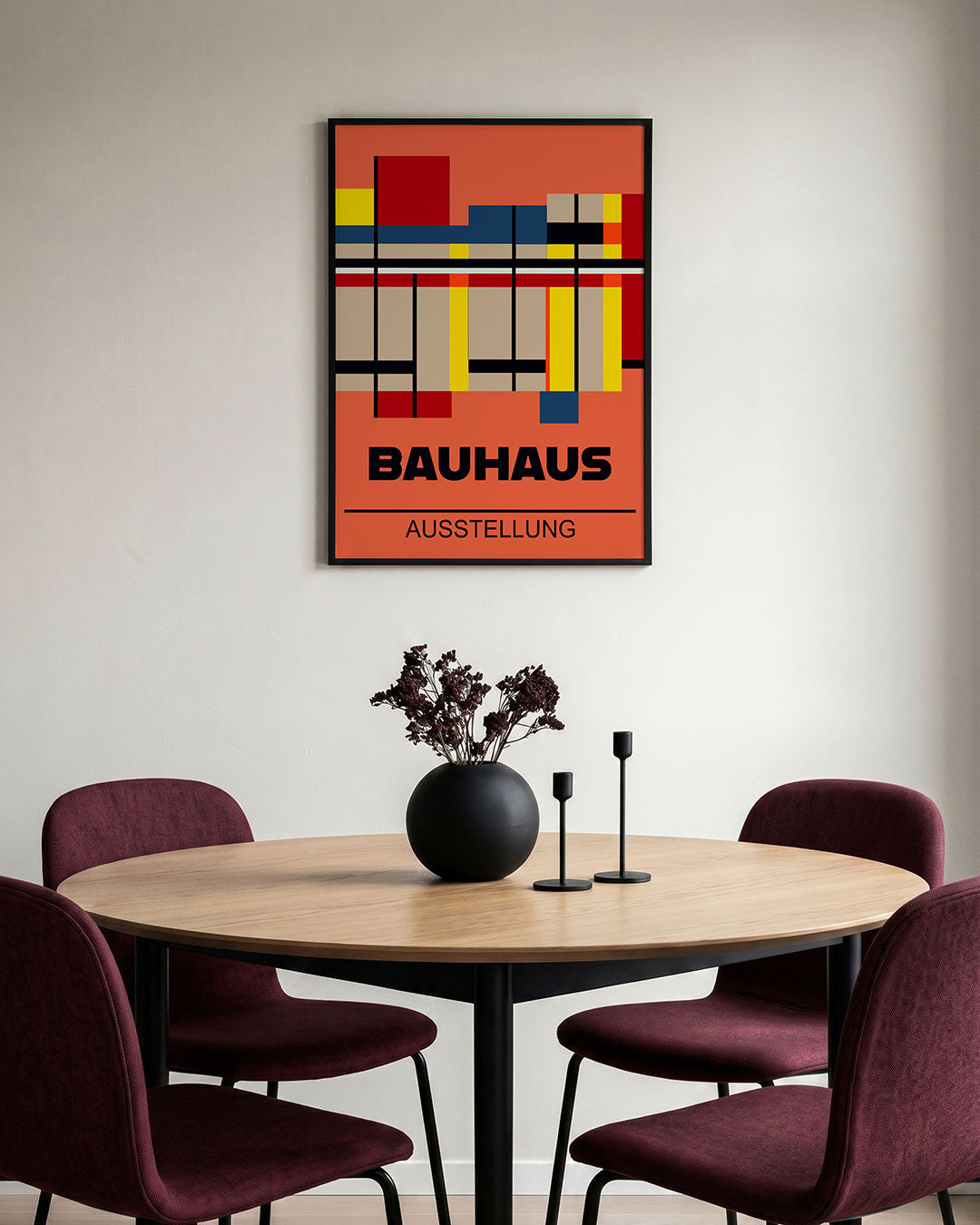 Vorm en kleur – staande Bauhaus poster voor aan de muur