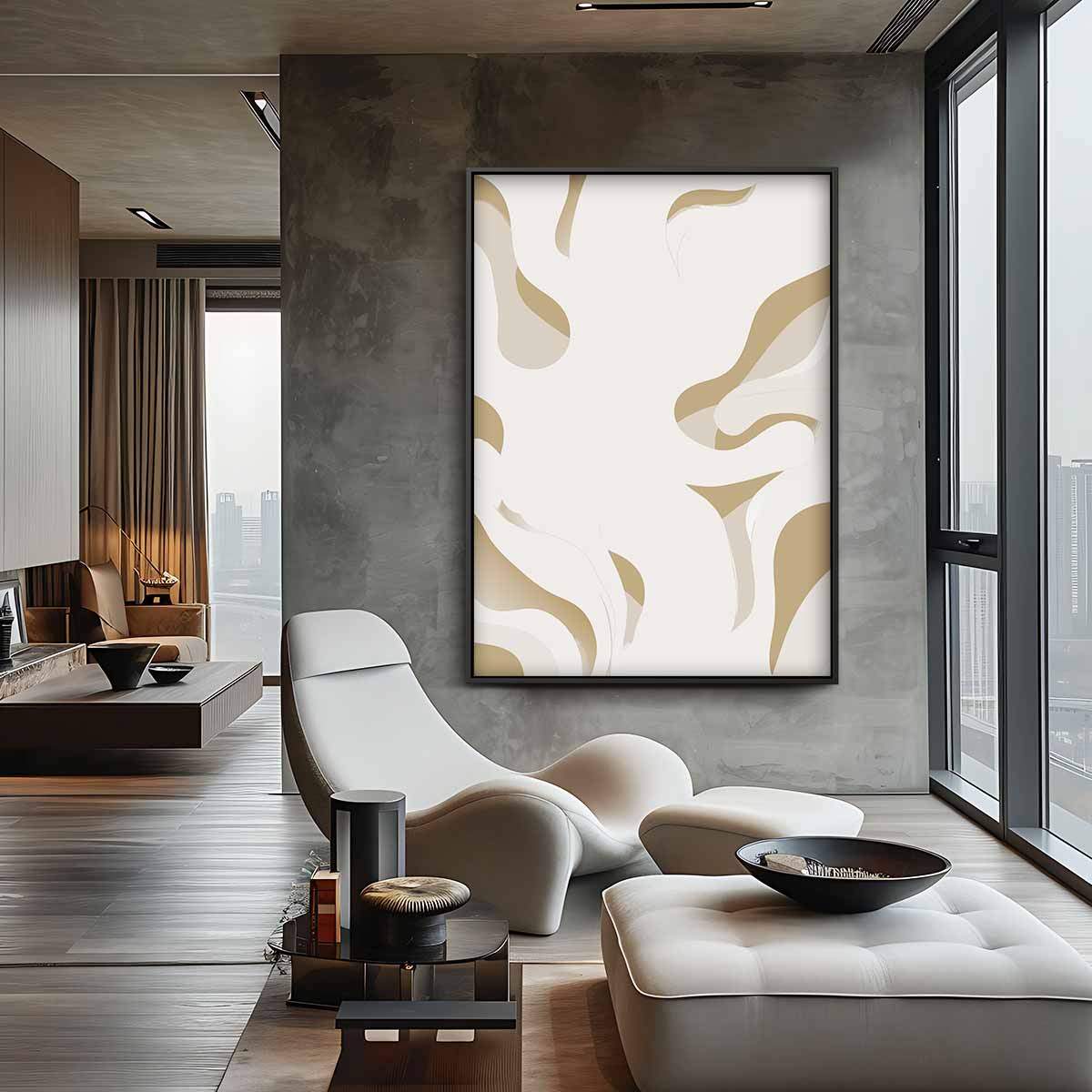 Vloeiende Bewegingen – canvas wanddecoratie in portret formaat