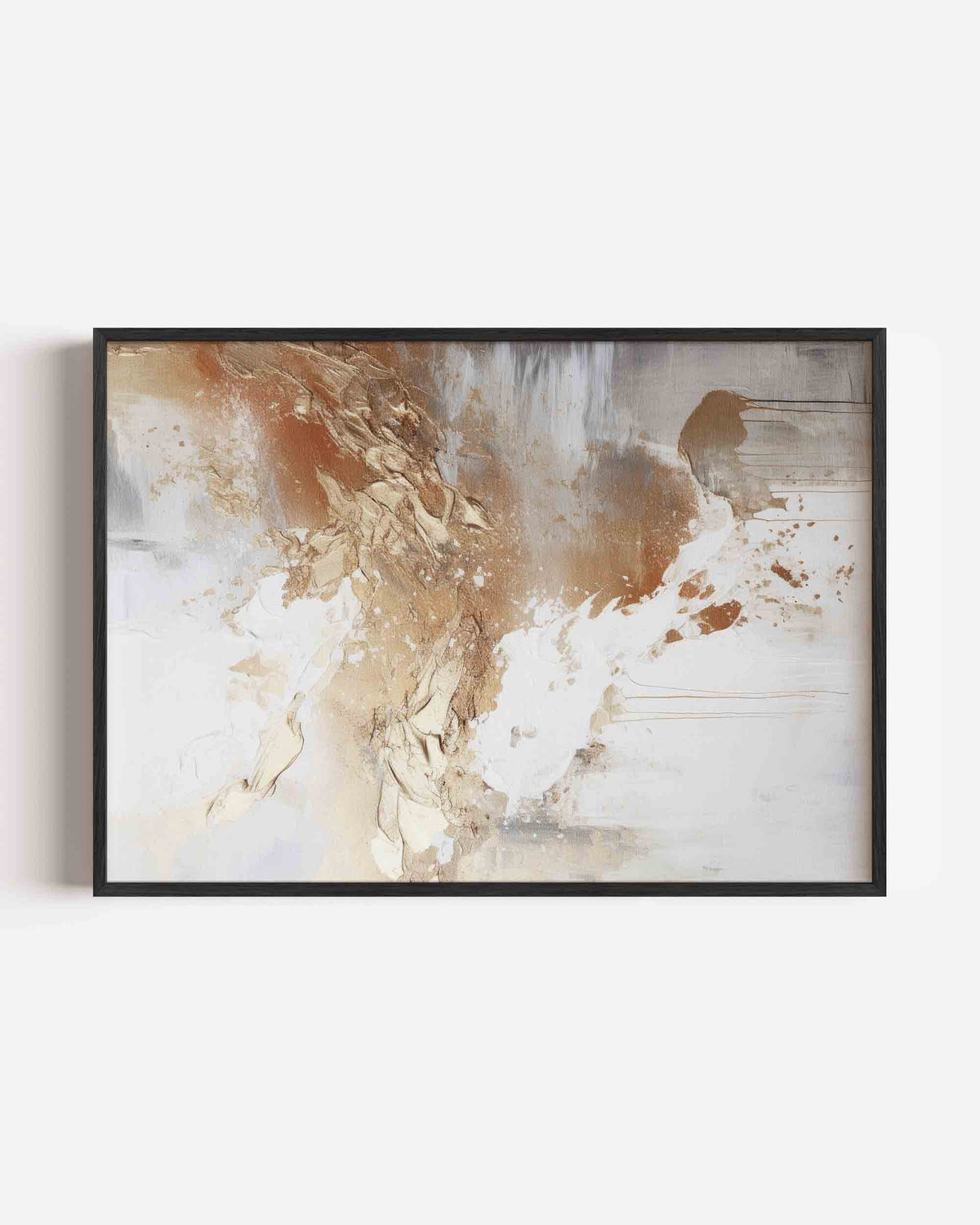 Abstracte beige en witte – abstracte landscape poster als wanddecoratie