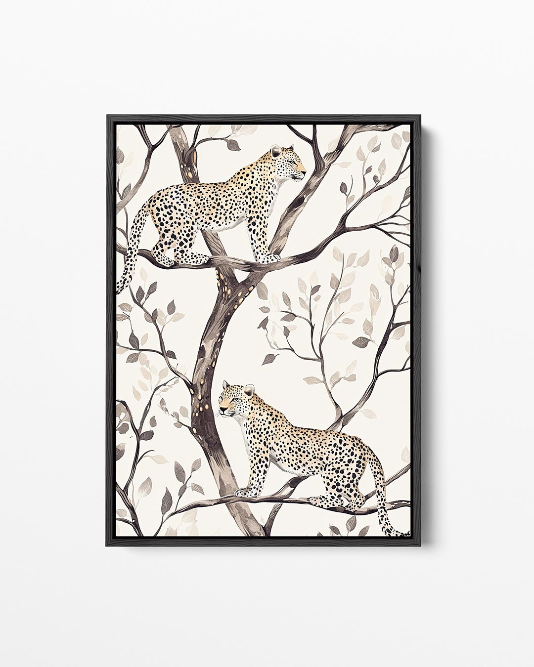Luipaarden in boom – staand wanddecoratie kunstwerk