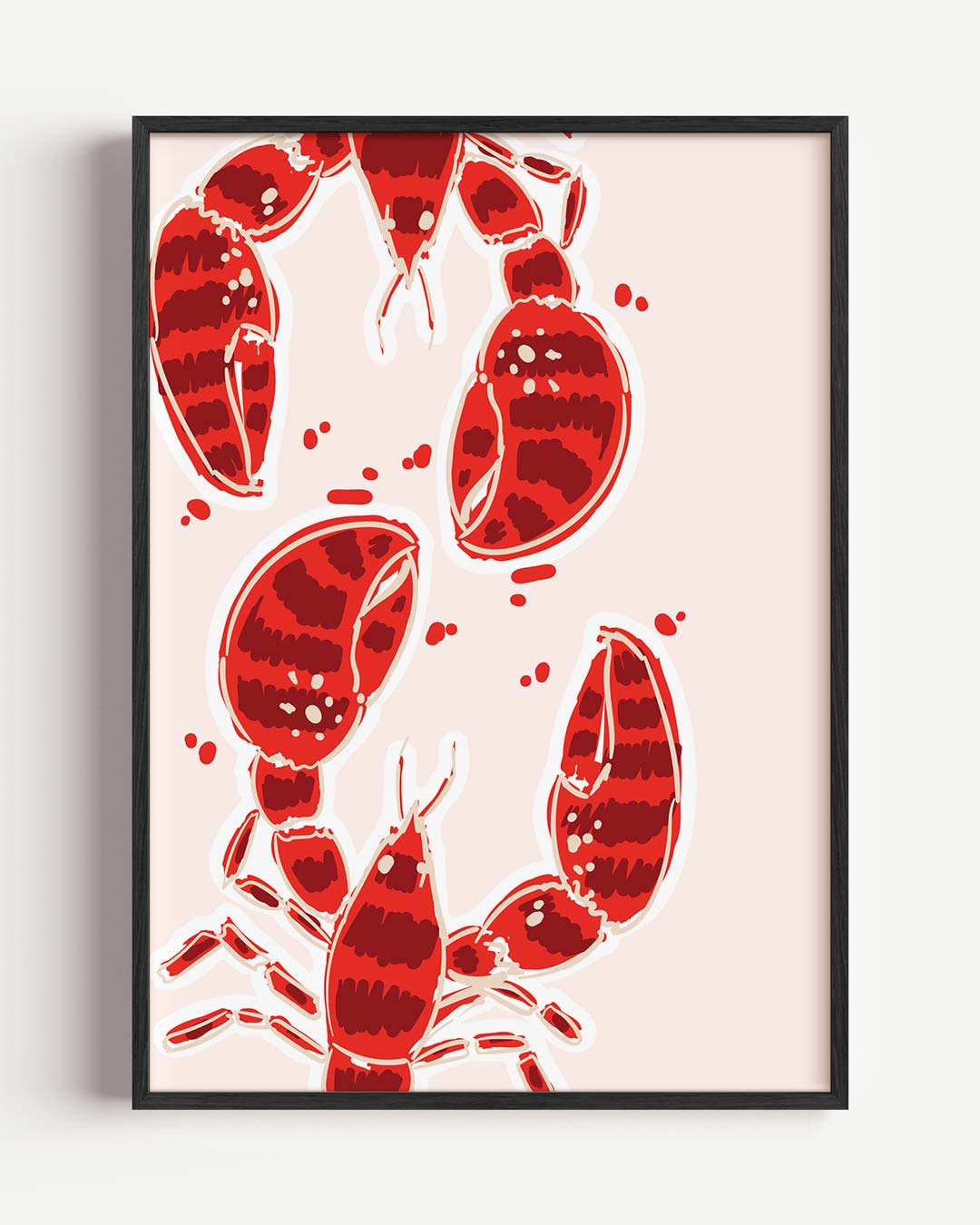 Vrolijke Kreeften Illustratie – dieren portret poster als wanddecoratie