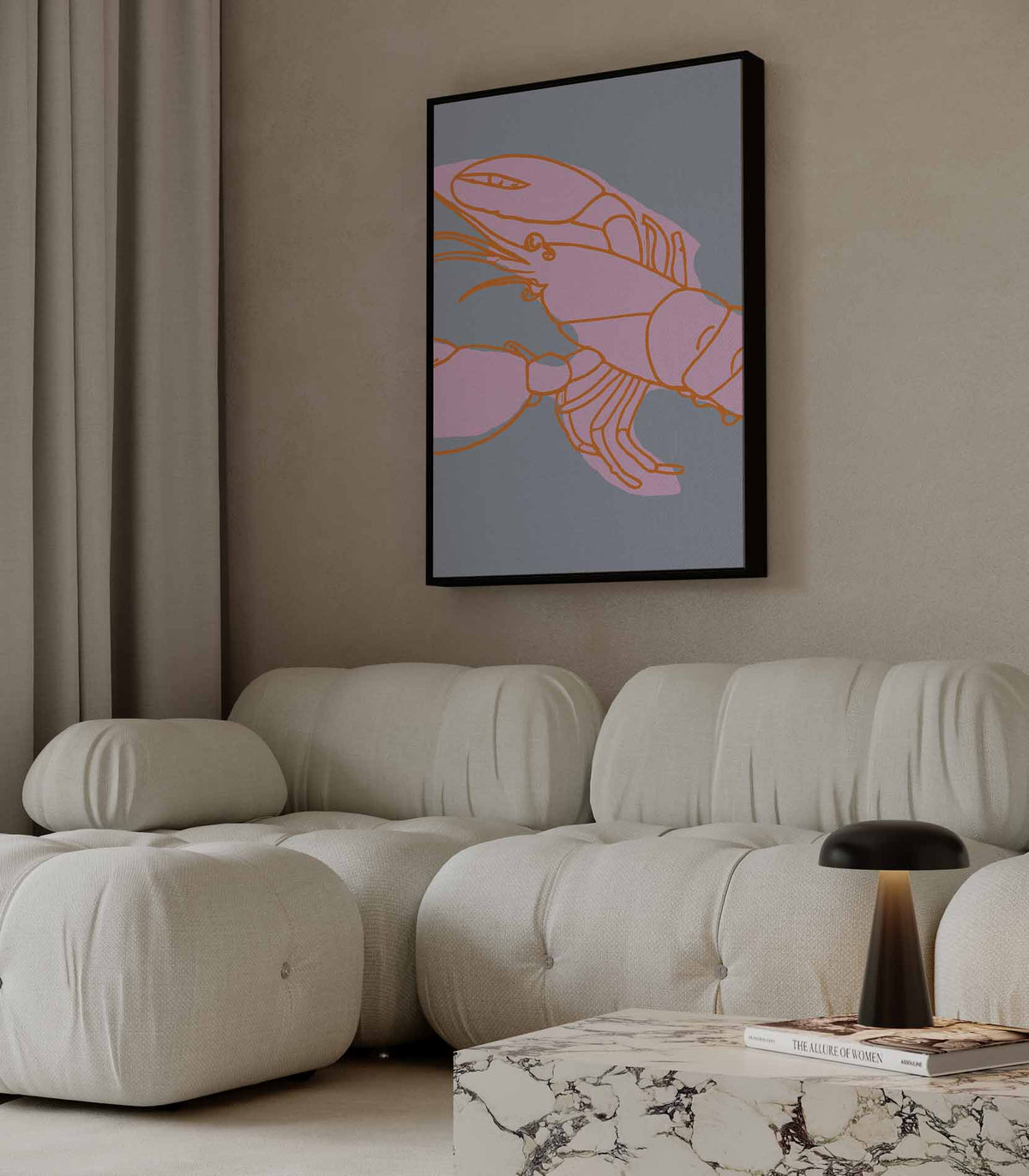 Kleurrijke Krabillustratie – modern portret kunstwerk van WallArtistic