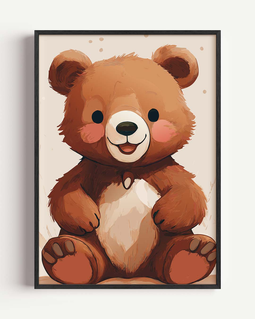 Knuffelbeer Dromerige – kids portret poster als wanddecoratie