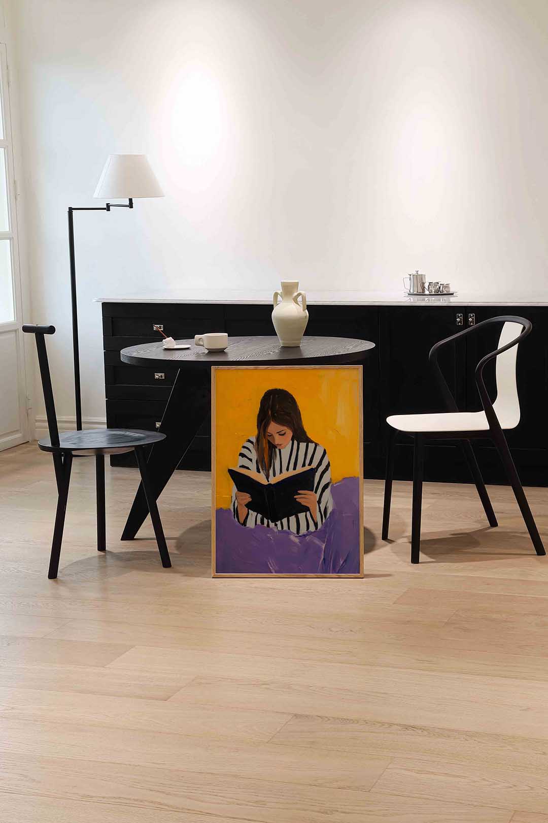 Lezende vrouw – moderne wandkunst als portret poster