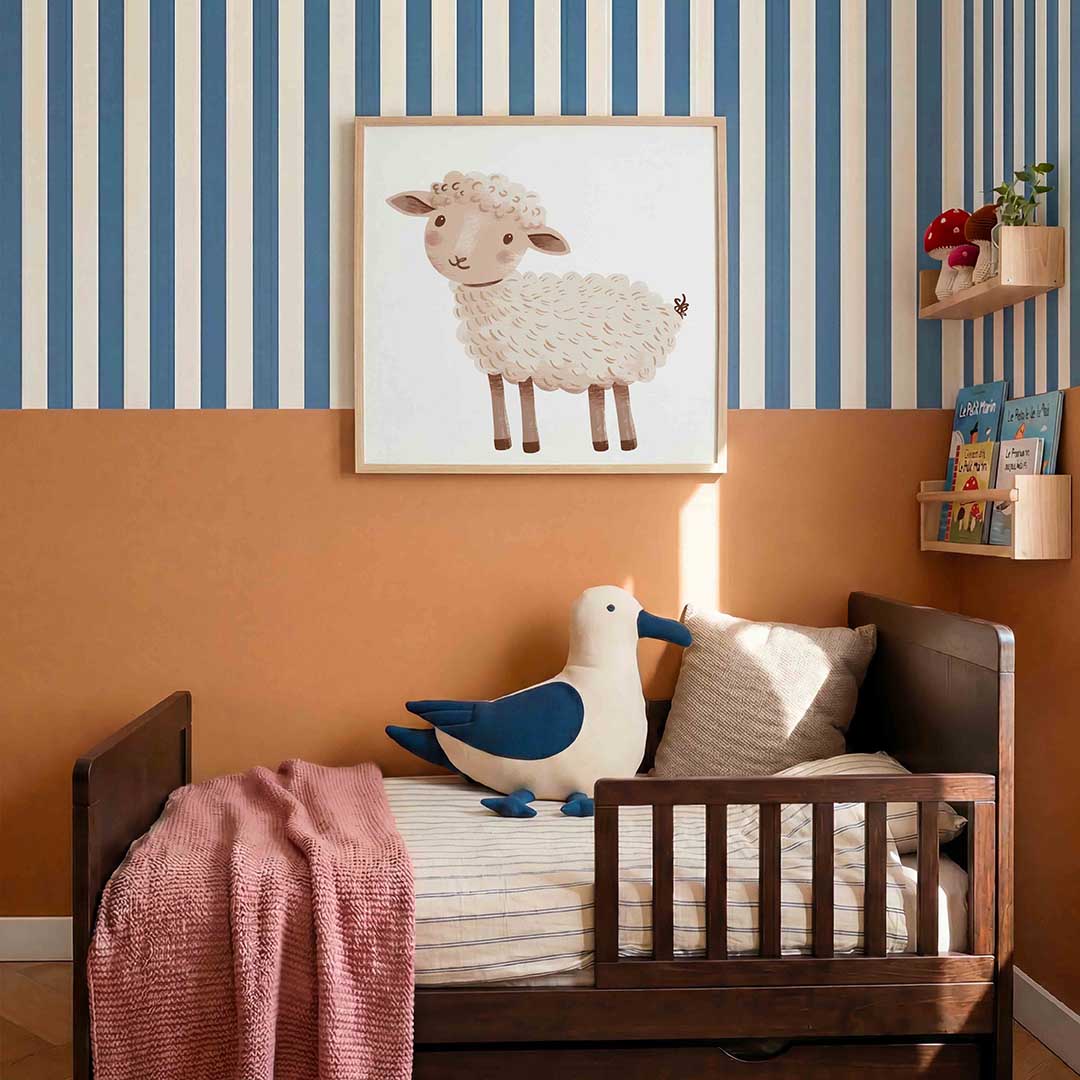Schattig schaap – kids poster in vierkant formaat