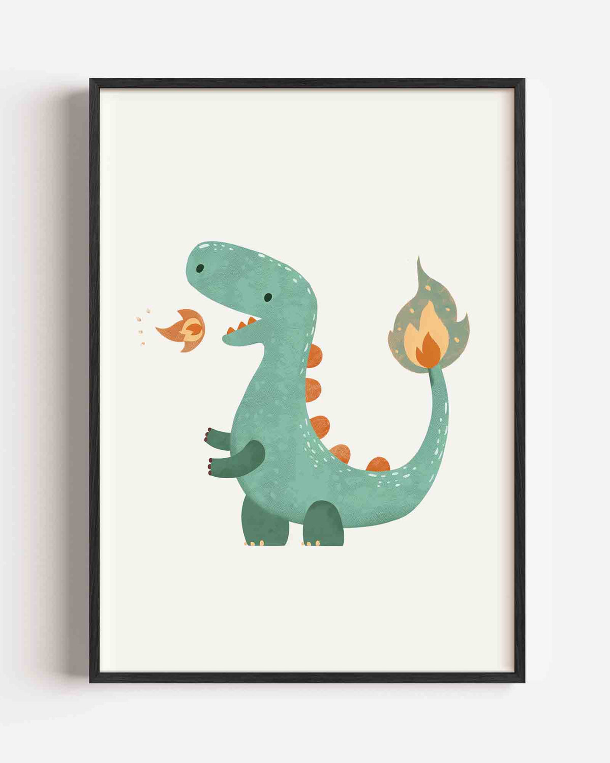 Groene dinosaurus – kids portret poster als wanddecoratie
