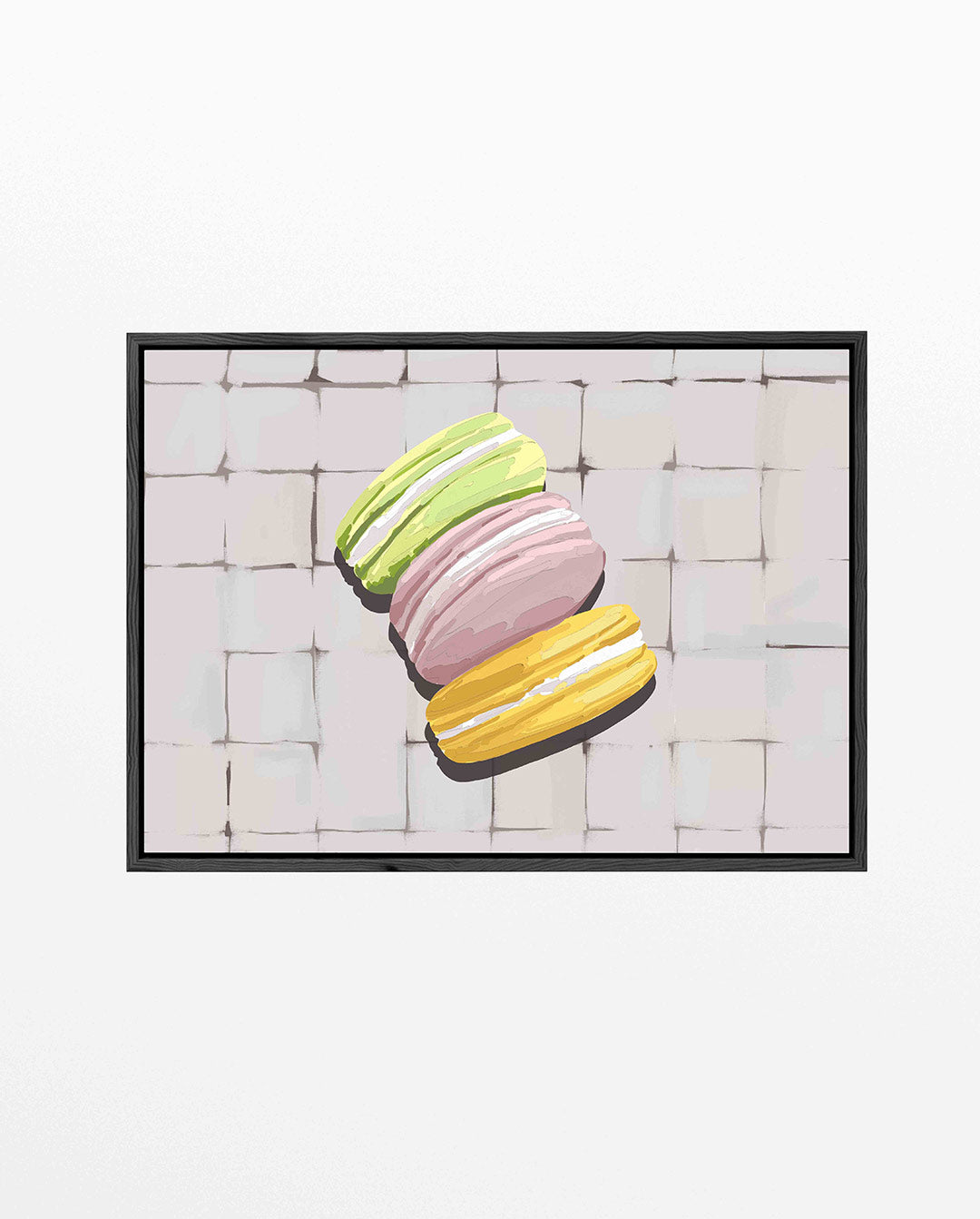 Kleurrijke macarons – liggend keuken kunstwerk