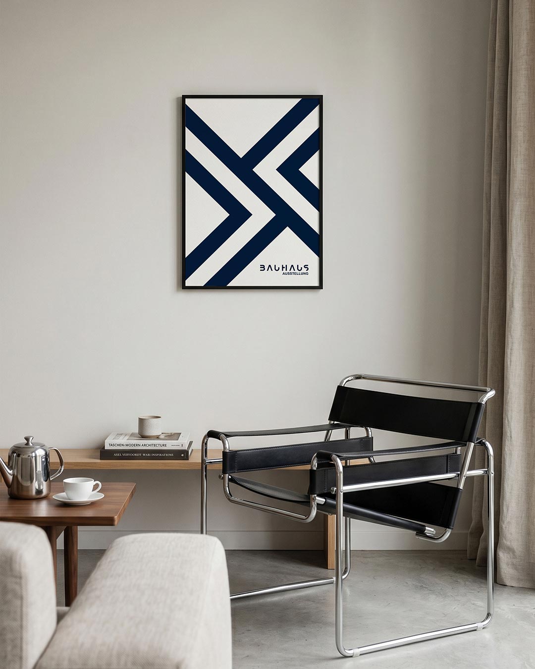 Lijnen en vlakken – geometrische Bauhaus poster in staand formaat
